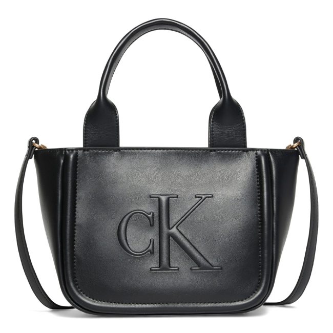 RAISED CK SMALL TOTE WITH STRA