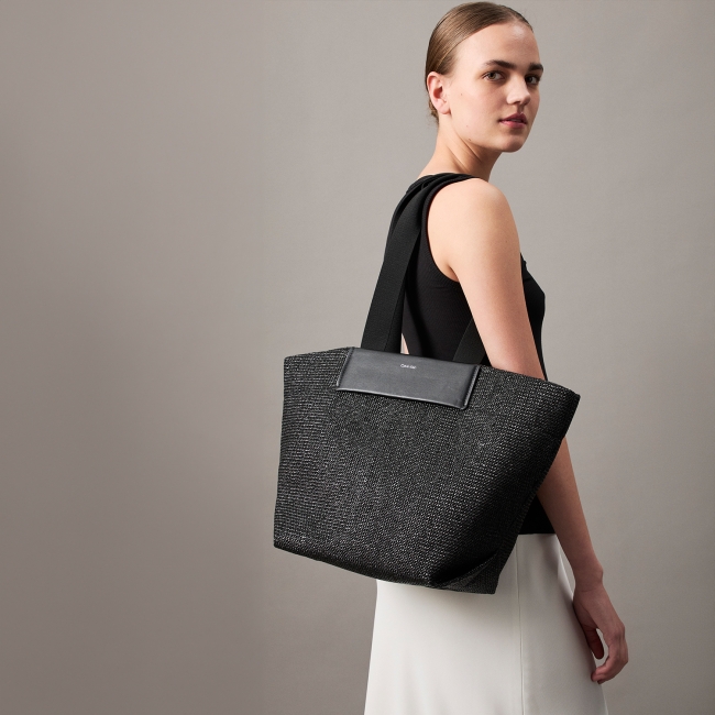 CK RAFFIA MEDIUM SHOPPER