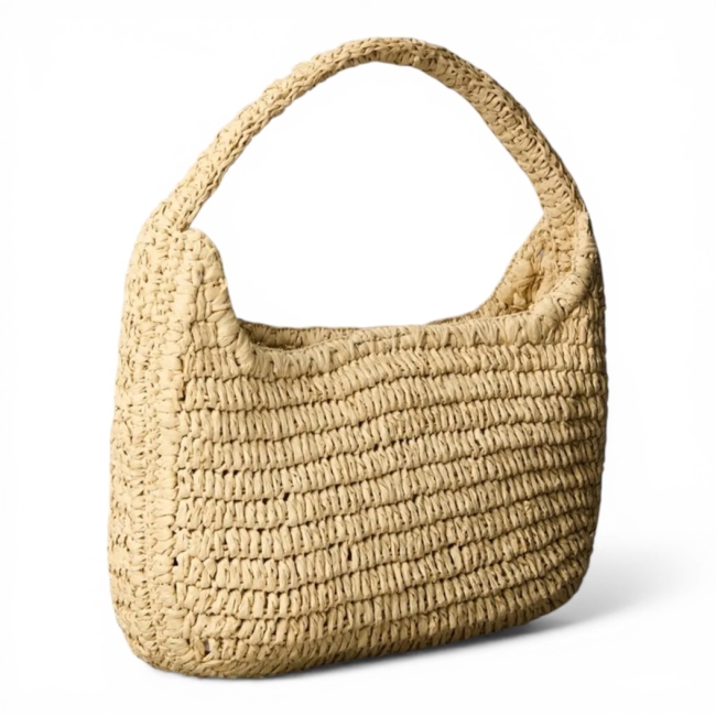 BOLD CK RAFFIA SM SHOULDER BAG