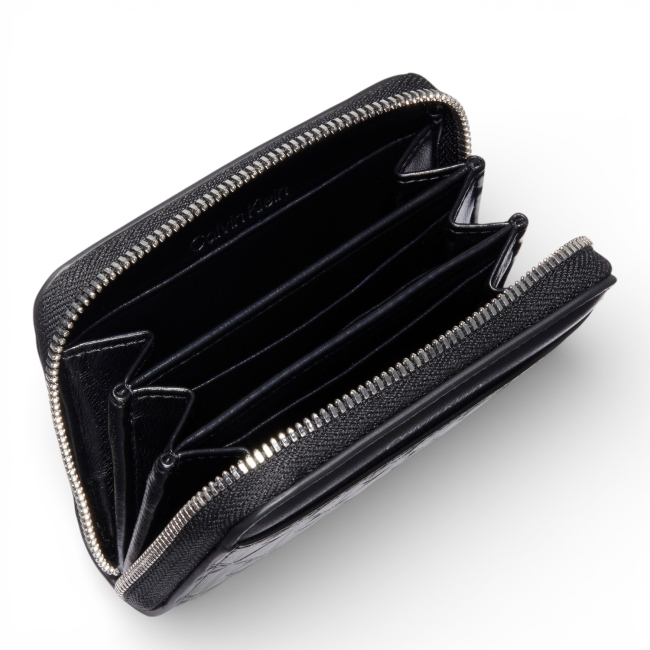 EMOSSED AOP MEDIUM ZIP AROUND