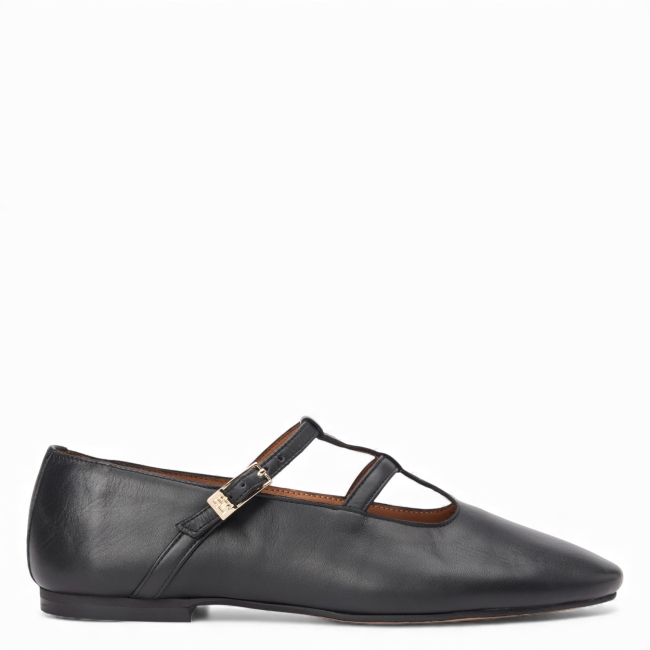 SMOOTH LEATHER T-BAR BALLERINA