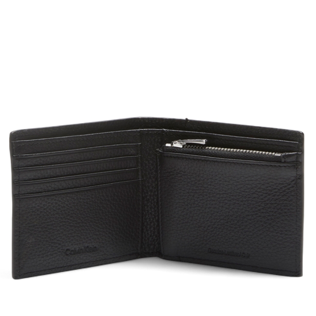 CK LEATHER BILLFOLD W ZIP COIN