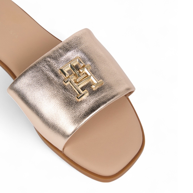 TH LOGO HW METALLIC LEATHER MU