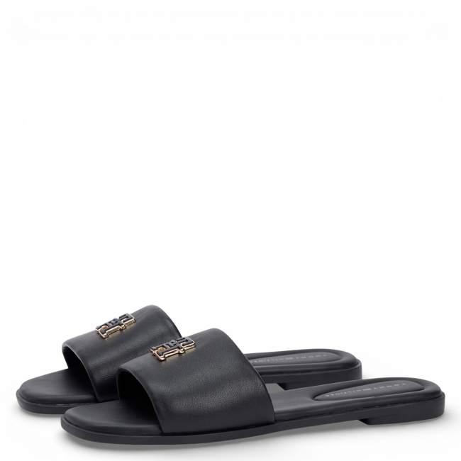 TH LOGO HARDWARE LEATHER MULE