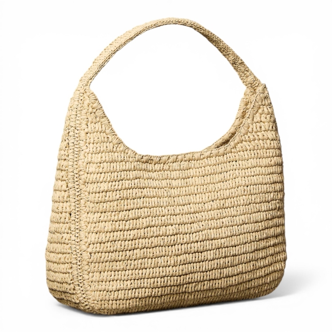 BOLD CK RAFFIA LG SHOULDER BAG