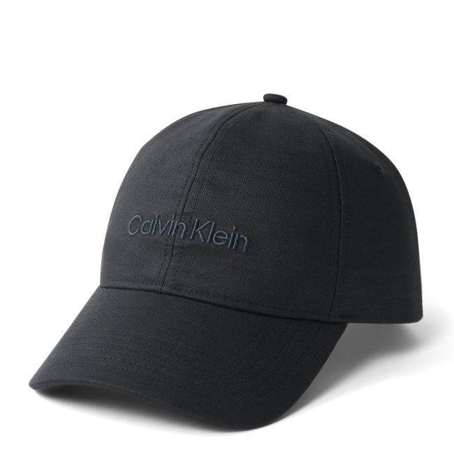 EMB LOGO LINEN BASEBALL CAP