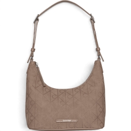 EMBLEM AOP SUEDED SHOULDER BAG