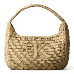 BOLD CK RAFFIA SM SHOULDER BAG