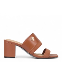LEATHER & SUEDE BLOCK HEEL MUL