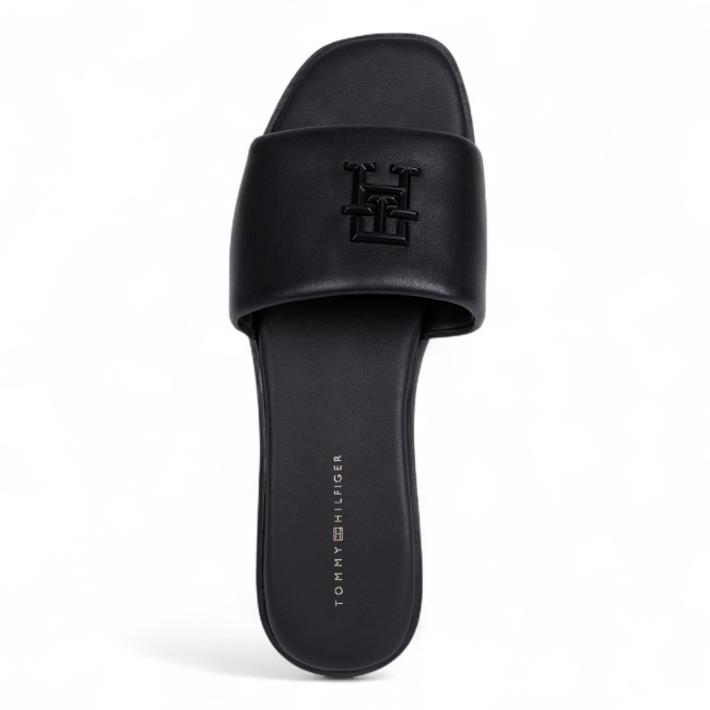 TH LOGO HARDWARE LEATHER MULE
