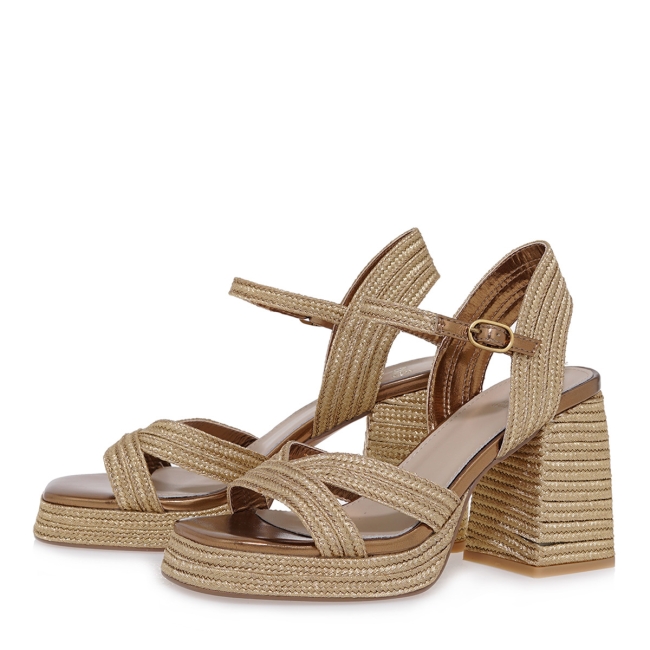 EXE HEELED SANDALS