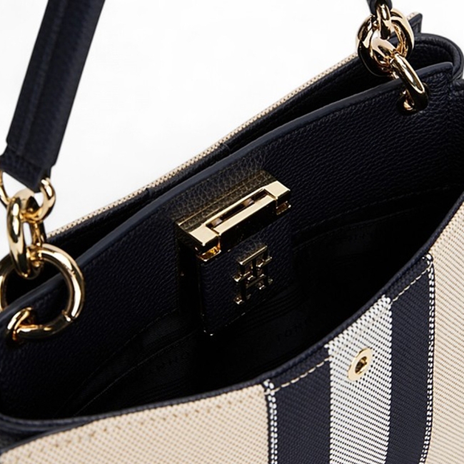 TH HER MINI TOTE CANVAS STRIPE